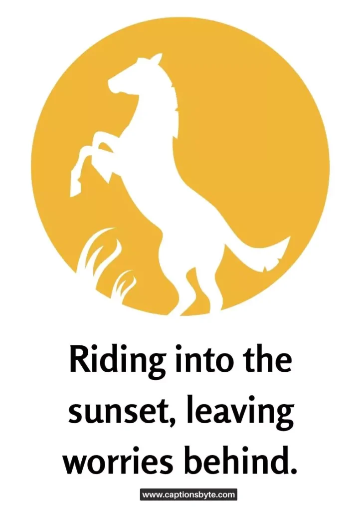 Horse riding captions.